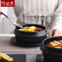 Mangkok Korean Hotpot Keramik Tanah Liat Mangkok Sup Dolsot Bibimbap Perlengkapan Wadah