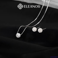 Dây chuyền bông tai nữ Eleanor Accessories bộ trang sức đính đá phụ kiện trang sức 8841