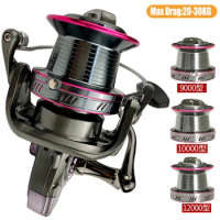 Big Spinning Reel 20-30KG Max Drag Power Fishing Reel for Bass Pike Fishing 9000 10000 12000 Left / 