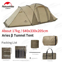 Naturehike KR Glamping Aries β Tunnel Camping Tent 4-6 Persons 210T Polyester UPF50+ Large Space Tent Sun Shelter NH22YW005