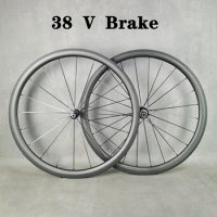 Carbon Wheels for Road Bike, V Brake Clincher, Tubular, Tubeless, UD Matte Finish, Novatec Hub, 38mm Depth, 25mm Width