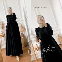 Baju GAMIS GISKA DRESS MAXY WANITA Hitam