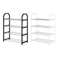Shoe Rack 4 Tier Space Saver Shoe Rack Storage Stackable For Living Room Large Capacity Free Standing Shoe Racks For Homes