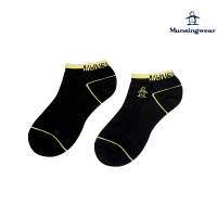【Munsingwear】企鵝牌 男款黑色一體成形緩衝字母短踝襪 MGTL0203