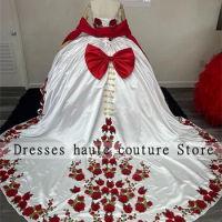Mexican Embroidery White Quinceanera Dresses Ball Gown 2024 Sweetheart Ruffle Mexican Birthday Party Dress PrincessUp Sweet 16