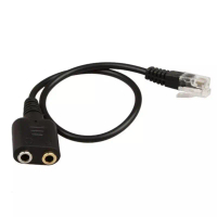 RJ9 ปลั๊ก 2X3.5 มม.แจ็คสายแปลงสำหรับ PC คอมพิวเตอร์ชุดหูฟัง Avaya 1600 9600 SNOM Yealink โทรศัพท์ ขา