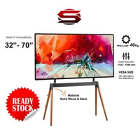 Artistic Studio TV Floor Stand with 4 Wooden Legs - Stand TV 32" - Stand TV 70" - Stand TV PREMIUM