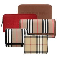 BURBERRY 巴寶莉  經典壓印LOGO牛皮拉鍊長夾/格紋翻蓋長夾/中夾(顏色任選)
