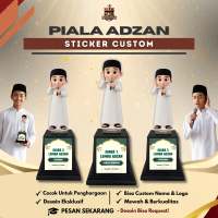 Piala Akrilik Lomba Adzan Sticker Custom Hadiah Souvernir Acara Pesantren Kilat Bulan Ramadan Islami