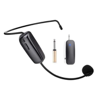Multifunctional UHF Wireless Microphone Headset Mic System Headset Mic and Handheld Mic with USB Charging Cable