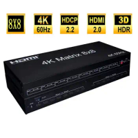 2.0V 4K HDMI Matrix 8X8 8 In 8 Out HDMI Matrix supported 3D HDMI 8x8 Matrix HDMI Matrix switch 8x8 Support 4K panel buttons