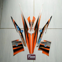 Striping sticker stiker yamaha jupiter mx old 2005 silver-orange