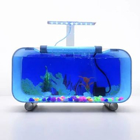 SKY - AQUARIUM AKRILIK PERSEGI 35CM FULLSET TEMPAT IKAN HIASAN RUMAH CUPANG CHANA GUPPY SIAP PAKAI I