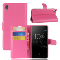 10pcs/lot Lichi wallet PU Leather stand+TPU Cover Case with card slot For Sony Xperia XA1 Plus