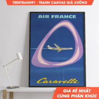 Tranh treo tường, Vintage Travel France Poster - Air France, Jean Colin 1959, Mid Century Wall Art, 
