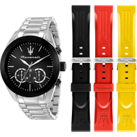 MASERATI 瑪莎拉蒂 Traguardo 特別版三眼計時手錶 多彩錶帶套組 送禮推薦 R8873612062