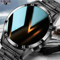 LIGE 2024 New Men Smart Watch Bluetooth Call Watch IP67 Waterproof Sports Fitness Watch For Android IOS Smart Watch 2024 + Box