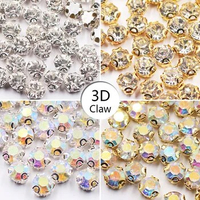 Ss16-Ss40 2D 3D Claw Sewing Rhinestones Shiny Crystals Glass Beads Stones Strass sew on Rhinestones for Clothes Decoration Gems