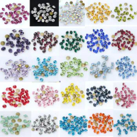 144pcs SS2-SS8 Shiny Czech Crystal All 36Colors Beads Pointed Back Round Bead Rhinestone Glitter For Jewelry Nail Making Diy