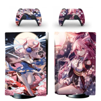 Anime Cute Girl PS5 Disc Skin Sticker Decal Cover for Console &amp; Controllers PS5 Disk Skin Sticker Vinyl