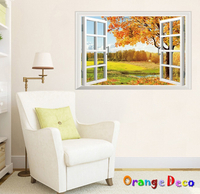 壁貼【橘果設計】窗外楓葉 DIY組合壁貼 牆貼 壁紙 室內設計 裝潢 無痕壁貼 佈置