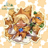 EARLFAMILY 13cm x 12.3cm for Cookie Run Kingdom Pure Vanilla Cookie Car Stickers Sunscreen Scratch-Proof Decals Car Styling