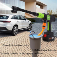 Lithium car washer rechargeable high-pressure car wash water gun wireless high-power car washer home car washer