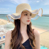 Women's summer sun hat UV-proof sun hat Japanese big hat with ponytail to cover face