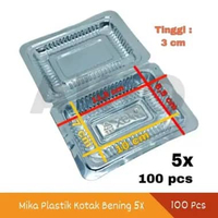 Mika Plastik Kotak Bening Kecil 5X Isi 100 Pcs Galaxy Food Grade Box Wadah Makanan Kue Moci Roti Jaj