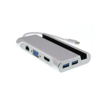 type-c to network card HUB/VGA/HDMI power supply type-c docking station type-c seven-in-one hub