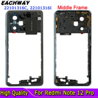 6.67"For Xiaomi Redmi Note 12 Pro Middle Frame Front Bezel Back Housing Case Replacement Parts For Redmi Note 12Pro Middle Frame