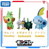 Takara Tomy Pokemon Figure Sobble Grookey Sirfetch'd Mini Resin Pocket Monsters Moncolle PVC Anime Figure Toy for Children Gift