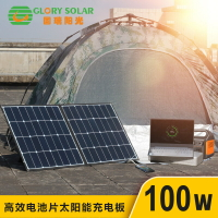 太陽能板 熱銷爆款 高效單晶太陽能充電板 戶外電源便攜式100W太陽能折疊包 夢露日記