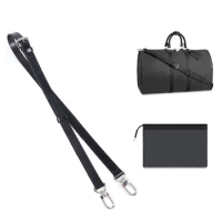 Black Replacement Leather Bag Straps for LV keepall Speedy 20 25 30 Shoulder Straps Ajustable Crossbody Long Belt Accessories