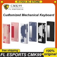 FL ESPORTS CMK99 Mechanical Keyboard 3Mode USB Bluetooth Wireless RGB Hot Swap Ergonomics E-sports Customized PC Gaming Keyboard