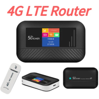 4G LTE Router SIM Card Mini Router LCD Display Mobile WiFi Hotspot 3000mah Battery Internet Router for EU Asia Brazil