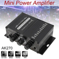 2 x 20W Power Amplifier Audio Karaoke Home Theater Amplifier 2 Channel Bluetooth-compatible Class D Amplifier USB/SD AUX Input