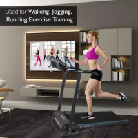 Folding Treadmill - Foldable Home Fitness Equipment with LCD - Preset and Adjustable Programs - Bluetooth Connectivity