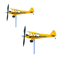 Piper J3 Cub Airplane Weathervane, Thyggzjbs, Kincir Angin Logam Unik dan Ajaib 3D, Arca Angin Luara
