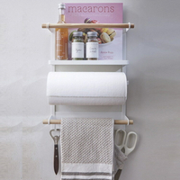 創意磁吸冰箱架紙巾墻壁餐具掛架雜物吸鐵式置物多功能廚房收納架1入