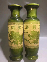 廠家直銷大葉楠木雕刻款式描金色將軍花瓶觀音瓶家居擺件送禮佳品1入