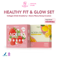 Paket Healthy Fit & Glow Set  | Noera Fibery Honey & Lemon  isi 15 pcs | Collagen Drink Regular | Mi