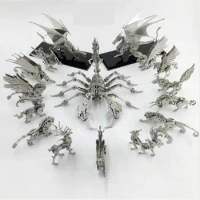 3D Metal Model Puzzle DIY Assembled Scorpion King Dragon Jigsaw Detachable Puzzle Zodiac Steel Warcraft Model Ornament Dropship