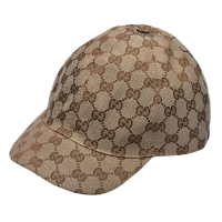GUCCI 古馳 經典GG LOGO印花帆布棒球帽(棕)