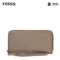 送禮首選★FOSSIL Logan 多層真皮拉鍊RFID防盜長夾-米灰色 SL7831788【美國時尚品牌】 附防塵袋+提袋【全館滿額折價★FOSSIL全系列包夾送美妝蛋】