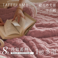 夢之語 3D立體緹花塔芙絨x羊羔絨毛毯 (莓果粉) 毛毯 毯被 被子 「法蘭絨 保暖披肩毯」