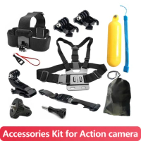 Accessories Kit for Gopro Hero 12 11 10 9 Black 8 7 6 5 4 insta360 X3 X2 SJ4000 EKEN H9 AKASO Strap Tripod Mount Go pro 9 Camera