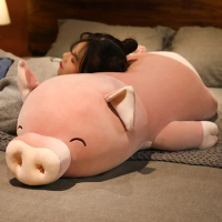 50-100cm Squishy Simulation Pig Stuffed Doll Plush Piggy Toy Animal Soft Plushie Pillow Cushion Comforting Gift