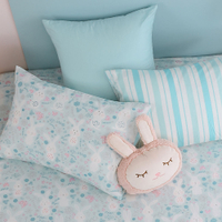鴻宇 雙人加大床包組 300織 眠眠兔藍 美國棉授權品牌 台灣製2225