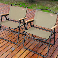 Outdoor Aluminum Folding Chair Portable Picnic Stool Kermit Ultralight Fishing Mat Vacation Camping Equipment